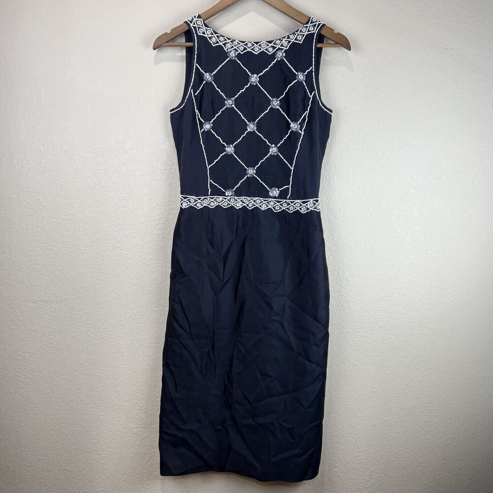 Tory‎ Burch Dress Women 2 Blue Beaded needs repair